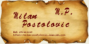 Milan Postolović vizit kartica